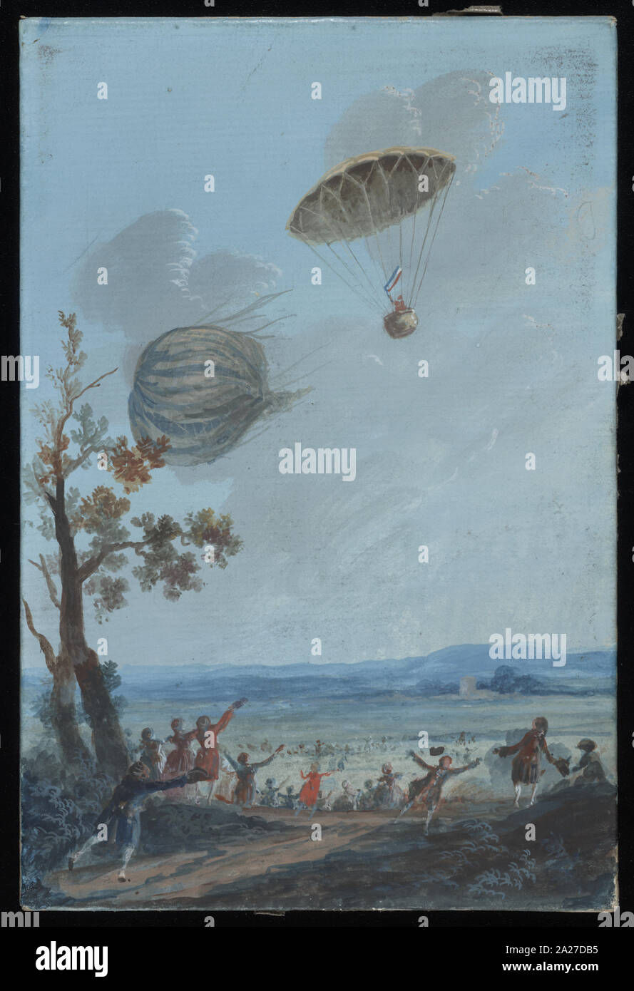 Descente en parachute Premier ... Jacques Garnerin ... le 22 Octobre 1797 Banque D'Images