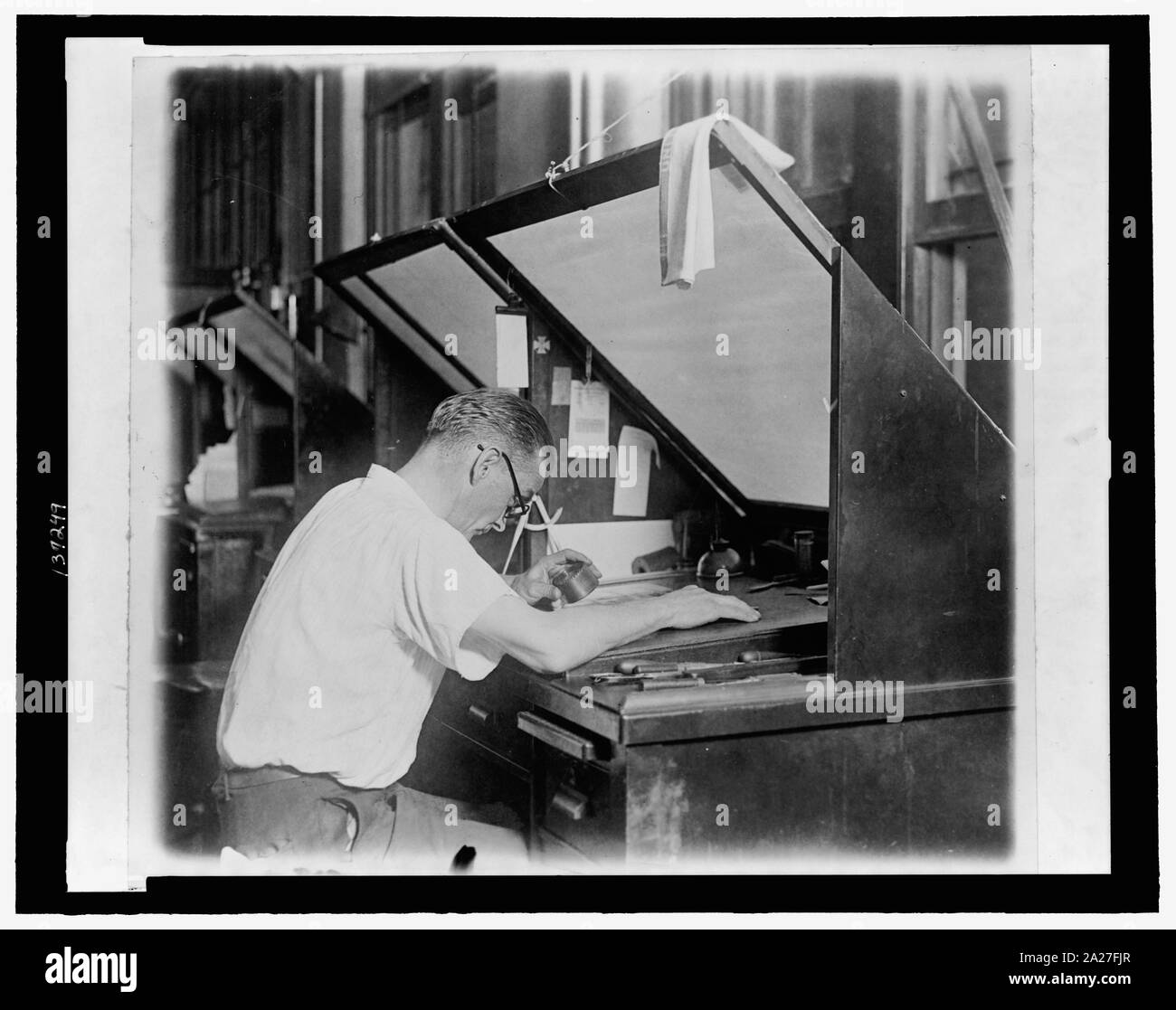 La préparation de la plaque gravée, pour la nouvelle petite taille du papier-monnaie Banque D'Images