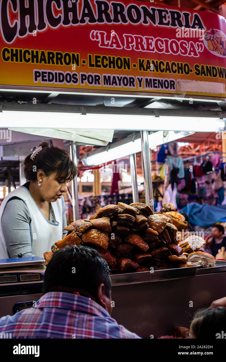 Marché de San Camilo, la ville d'Arequipa, Pérou. Banque D'Images