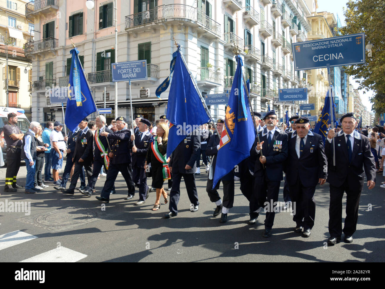 Italia : XX Raduno Nazionale dell'Associazione Nazionale Marinai d'Italia a Salerno, 29 settembre 2019. Banque D'Images