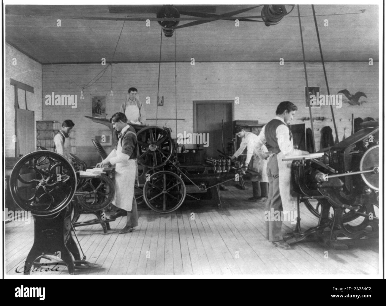 Salle de presse de l'impression, Carlisle Indian School, Carlisle, New York Banque D'Images