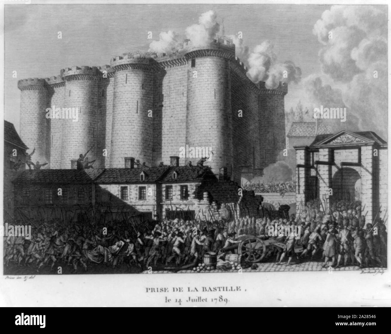 Prise de la Bastille, le 14 juillet 1789 / Prieur inv. & Del. Sculptures ; Berthault. Banque D'Images