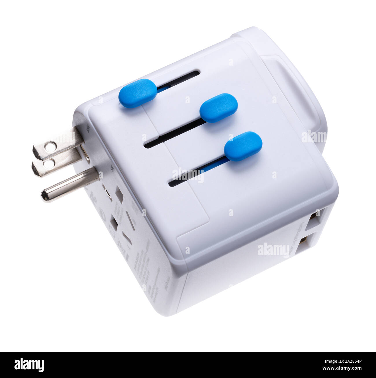 Un adaptateur de voyage, Adaptr ou adaptateur, utilisé pour convertir des bouchons pour mettre en place les prises électriques. Banque D'Images