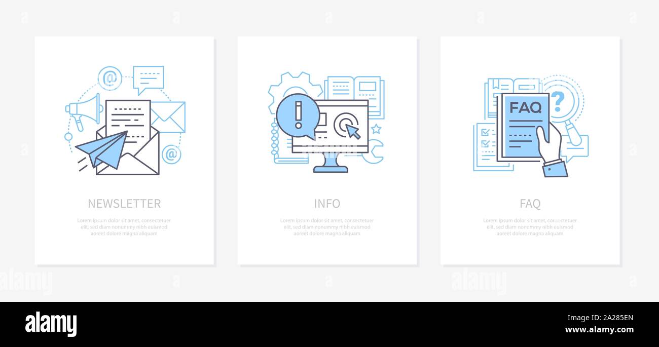 Service client - ligne style design icons set Illustration de Vecteur