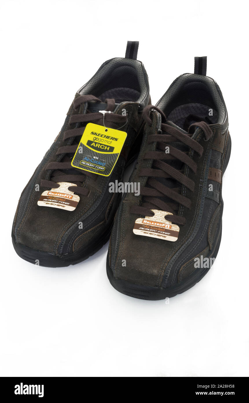 Paire de Skechers Hommes chaussures ou des chaussures de formateurs Banque D'Images