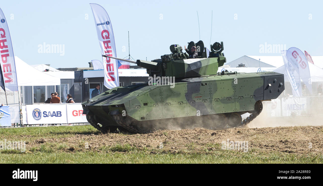 OSTRAVA, RÉPUBLIQUE TCHÈQUE - le 21 septembre 2019 : Journées de l'OTAN. Véhicule de combat blindé ASCOD, nouvelle acquisition des forces armées tchèques, effectue une demonst Banque D'Images