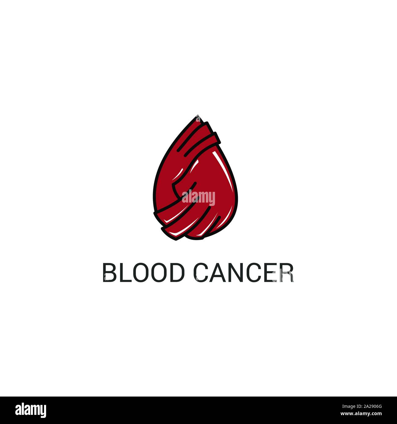 Modèle de conception de l'icône vecteur du cancer. Conception de logo d'un cancer du sang. Illustration de Vecteur