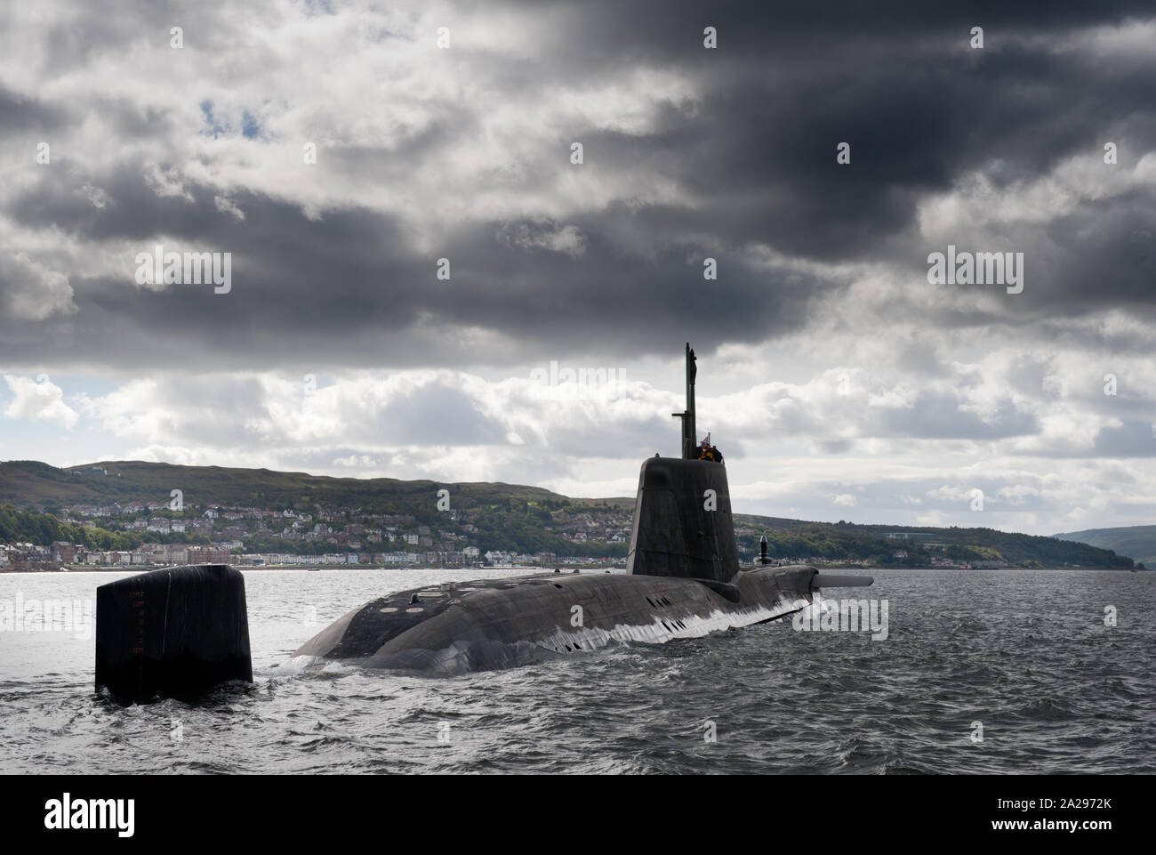 Le sous-marin nucléaire britannique le HMS Astute au large de la côte écossaise Banque D'Images