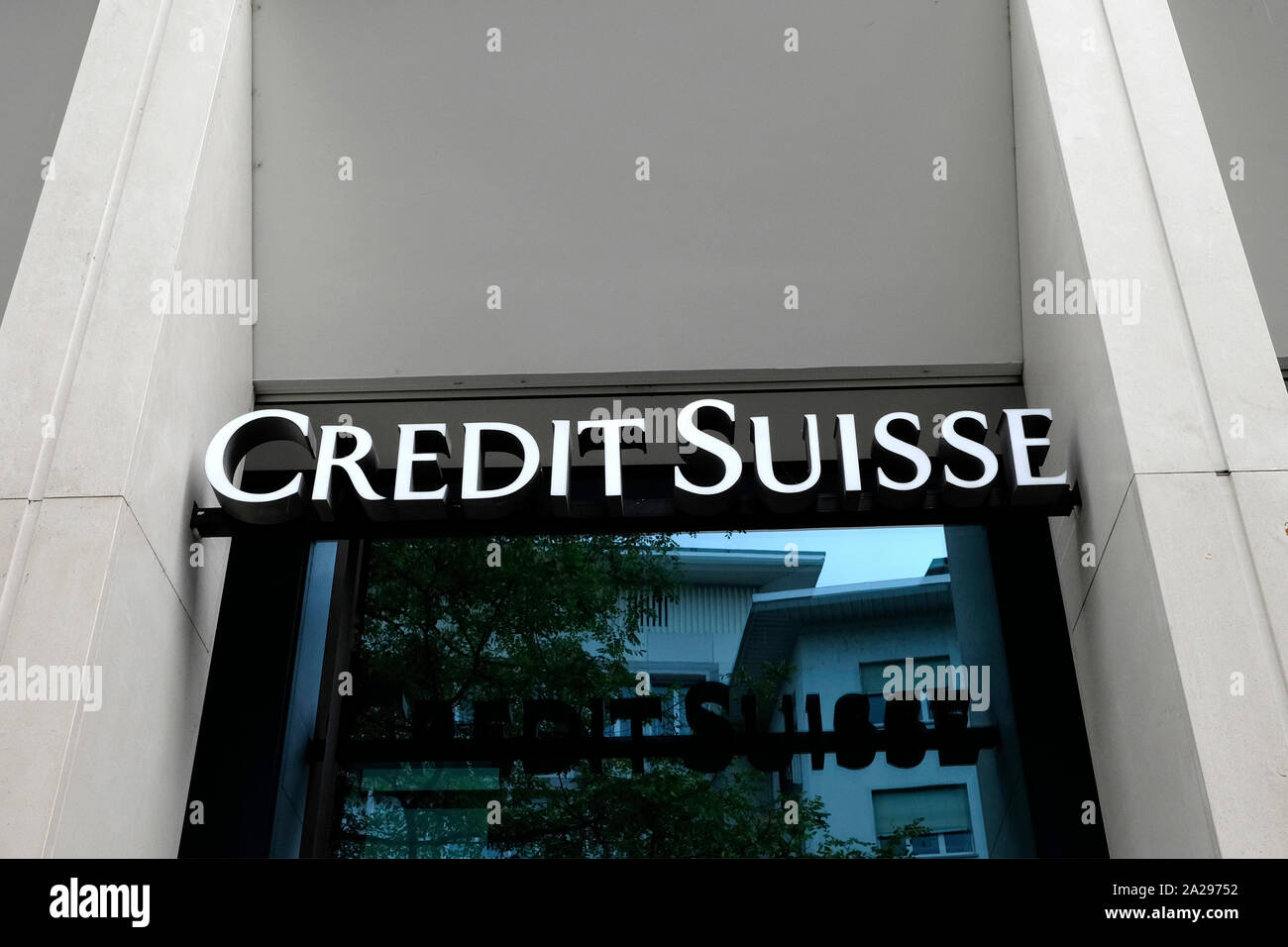 Credit Suisse signe, Bâle, Suisse Banque D'Images