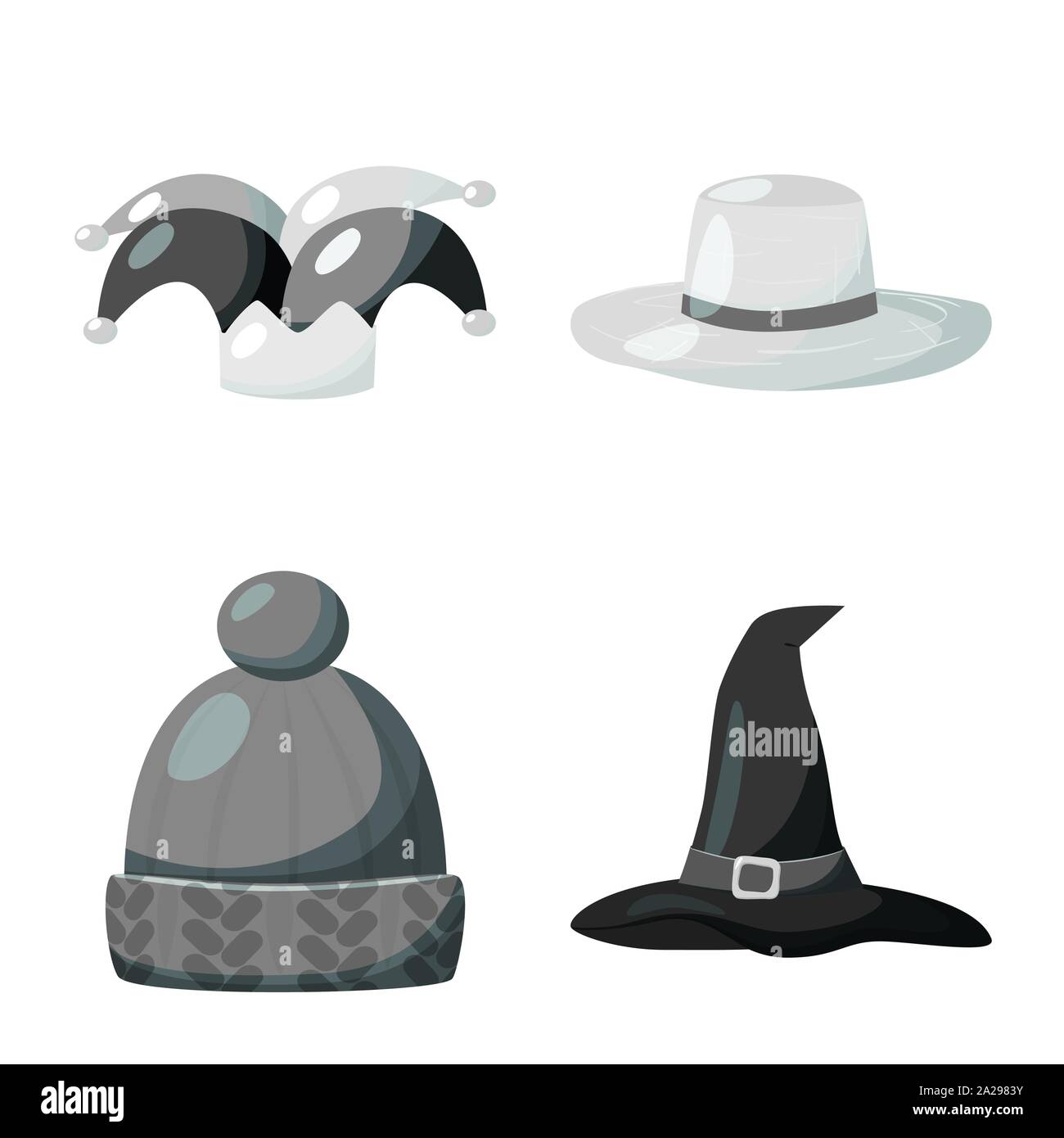 Vector illustration de hat et le casque d'un logo. Ensemble de hat et profession d'illustration vectorielle stock. Illustration de Vecteur