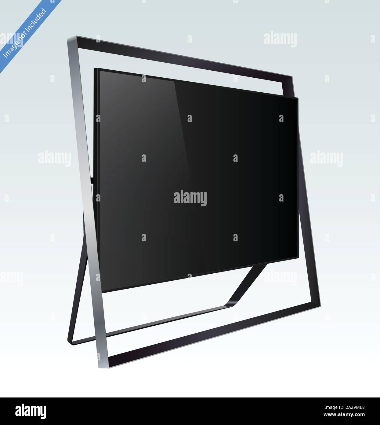 Smart moderne série TV LED 8k isolé sur fond bleu clair, vector illustration Illustration de Vecteur