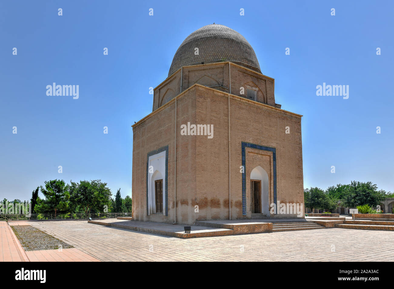 Samarkand Mausolée Rukhobod coupole de briques à Samarkand, Ouzbékistan. Il est l'un des plus anciens monuments de la ville. Banque D'Images