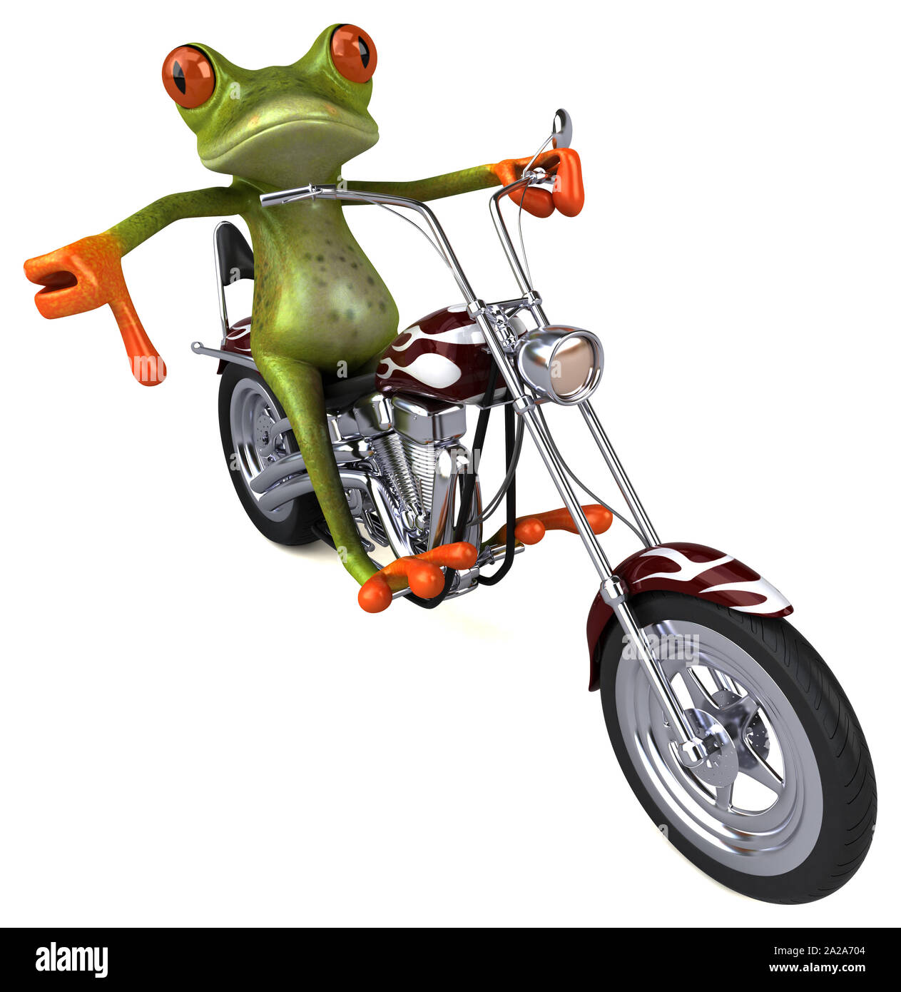 Fun grenouille sur une moto - 3D Illustration Photo Stock - Alamy
