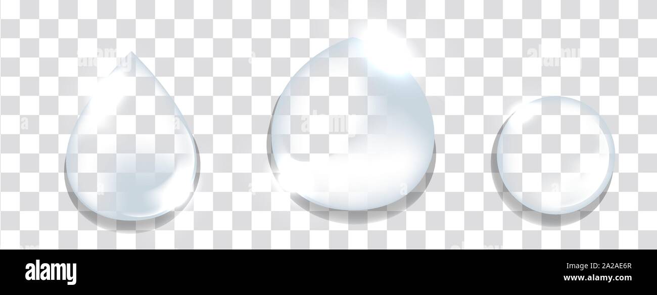 Gouttes d'eau isolé sur l'arrière-plan transparent Illustration de Vecteur