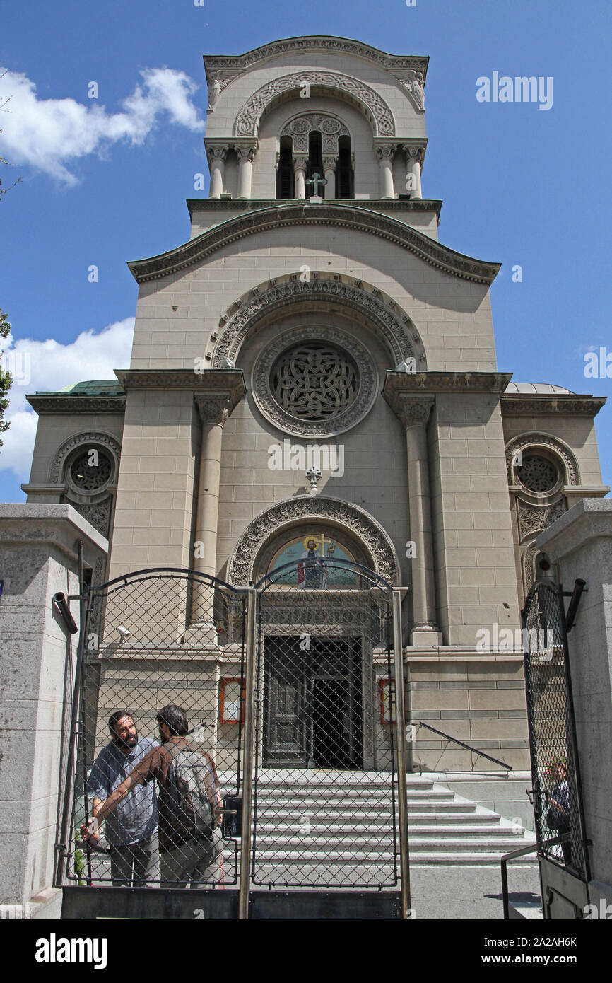 Alexander Nevski Eglise orthodoxe serbe extérieur, Belgrade, Serbie. Banque D'Images