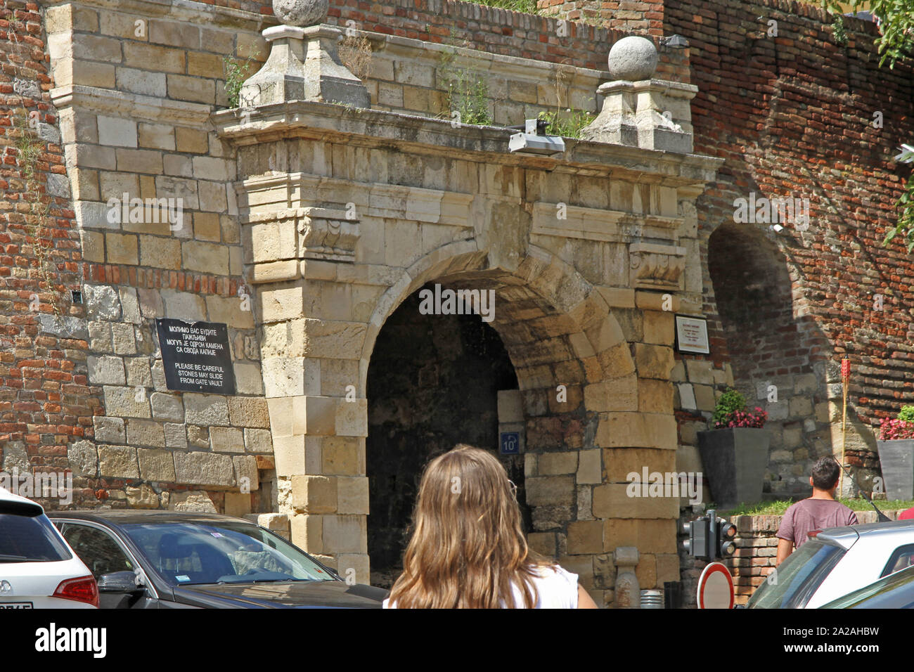 Le Leopold I porte d'entrée de la forteresse de Kalemegdan, parc de Kalemegdan, Belgrade, Serbie. Banque D'Images