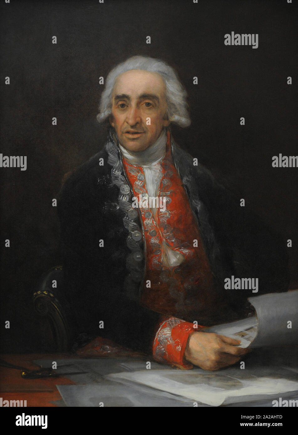 Juan Antonio de Villanueva y de Montes (1739-1811). L'architecte espagnol. Portrait de Francisco de Goya y Lucientes (1746-1828), ca.1805. San Fernando Académie Royale des Beaux-arts de Madrid. L'Espagne. Banque D'Images