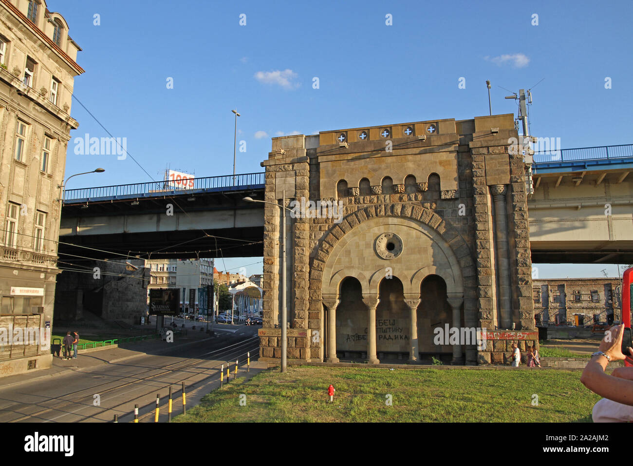 Djordjev sous de Branko's Bridge, Belgrade, Serbie. Banque D'Images