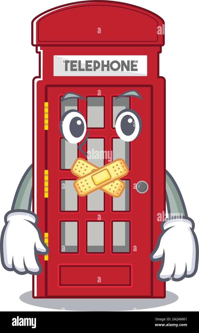 Cabine téléphonique silencieux avec la caricature isolés Illustration de Vecteur