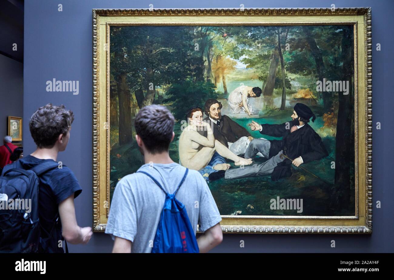 Le Déjeuner sur l'herbe'' dit is also ''Le Bain, puis la partie carrée'',  1863, Édouard Manet (1832-1883), Musée d'Orsay, Paris, France, Europe Photo  Stock - Alamy