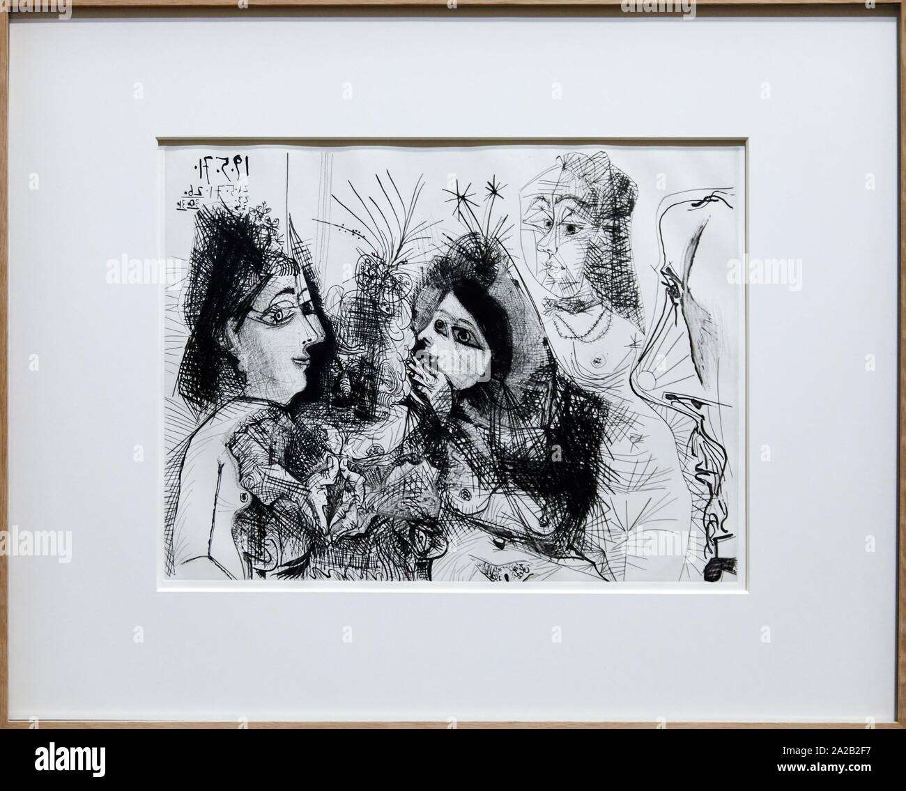 Maison close. Médisances. Avec profil de Degas au nez foncé', 1971, Pablo Picasso, Musée Picasso, Paris, France, Europe Banque D'Images