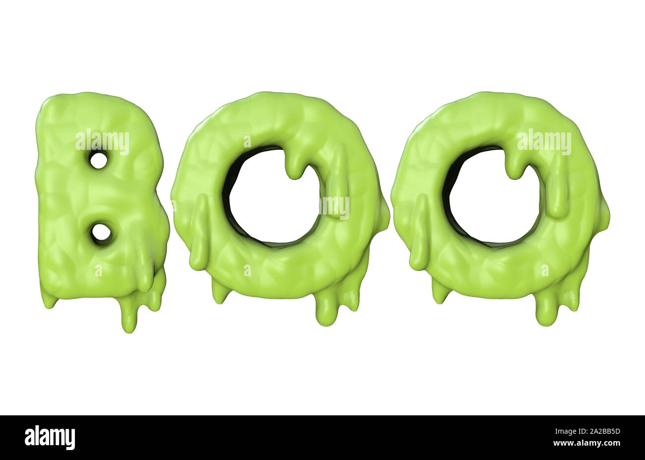 Boo parole faite de green slime halloween lettrage. 3D Render Banque D'Images