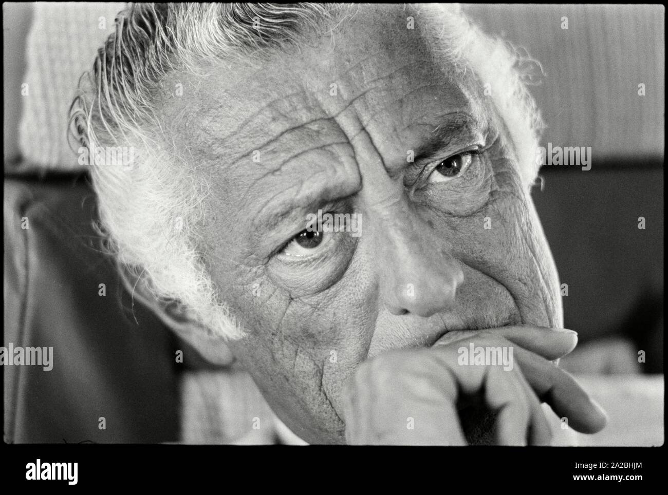 Chef Fiat Gianni Agnelli lors d'un vol de Rome à la corse. Auteur : Max Scheler/Sueddeutsche Zeitung Photo. Banque D'Images