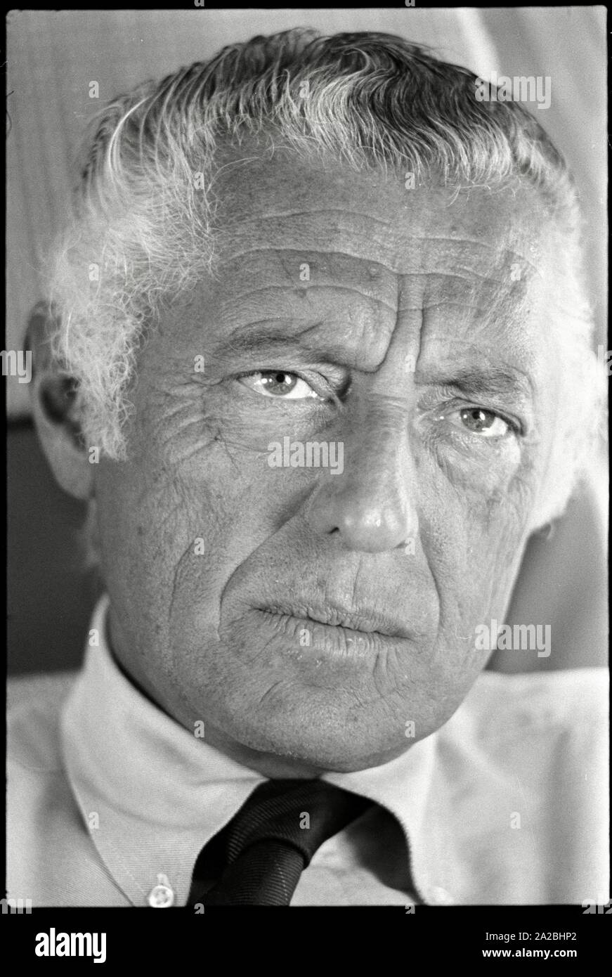 Chef Fiat Gianni Agnelli lors d'un vol de Rome à la corse. Auteur : Max Scheler/Sueddeutsche Zeitung Photo. Banque D'Images