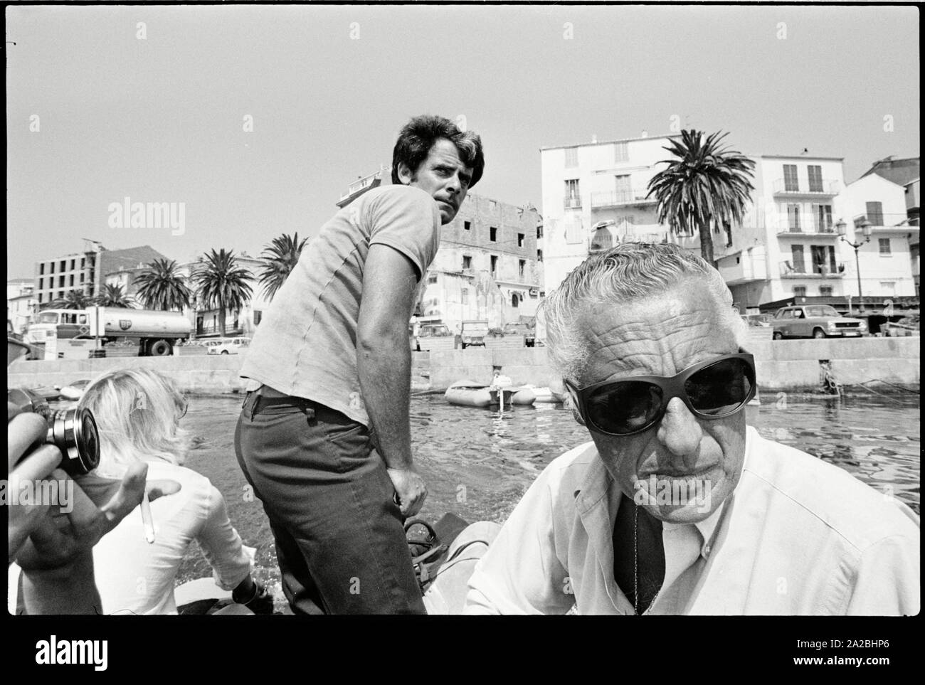 Chef Fiat Gianni Agnelli pendant le passage de son yacht à Capriccia. L'industriel italien est en vacances sur l'île française de Corse. Auteur : Max Scheler/Sueddeutsche Zeitung Photo. Banque D'Images
