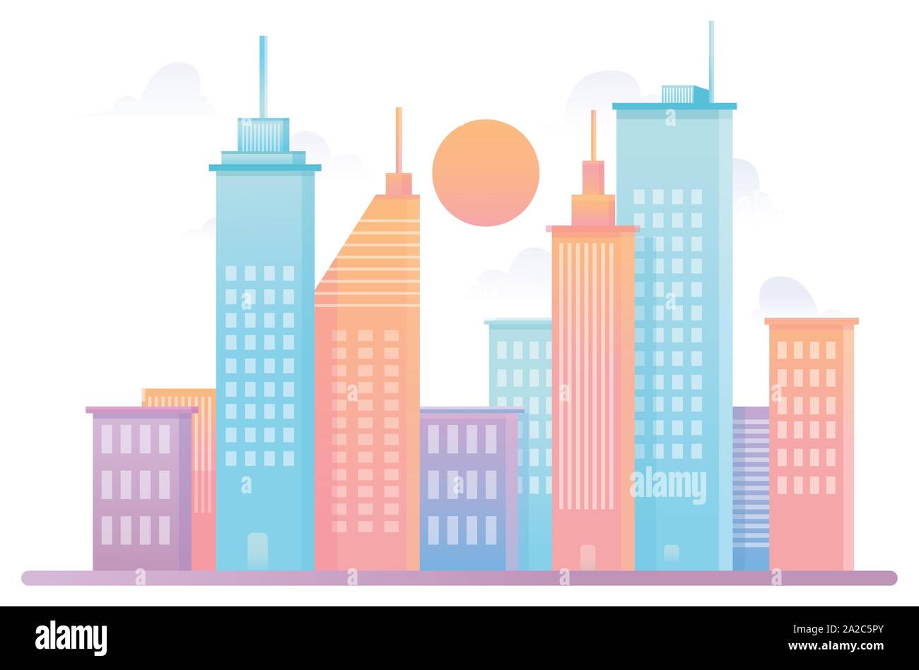 City Design plat coloré Illustration de Vecteur