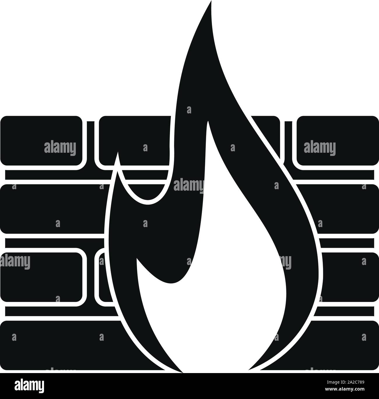 L'icône du pare-feu noir. Simple illustration de l'icône vecteur pare-feu noir pour la conception web isolé sur fond blanc Illustration de Vecteur