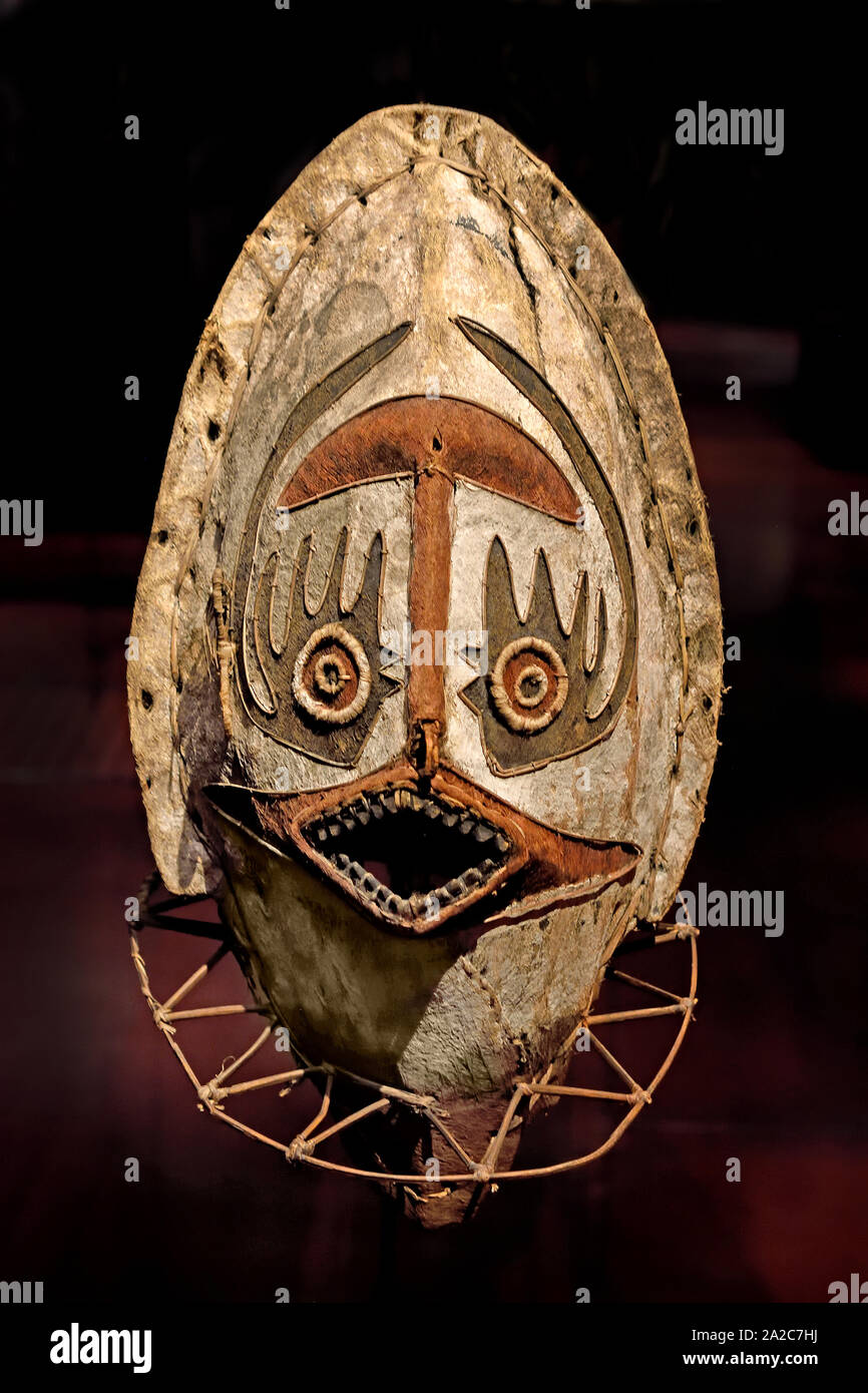 Océanie - masque de cérémonie culture Elena fin du 19e siècle Mélanésie - Papouasie-Nouvelle-Guinée - Golfe (province) d'Océanie. Banque D'Images