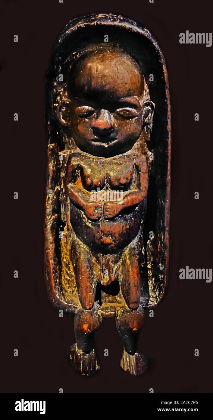 Sculpture anthropomorphe Océanie - Mélanésie - Nouvelle Calédonie Océanie, la culture Kanak - début du xixe siècle. Banque D'Images
