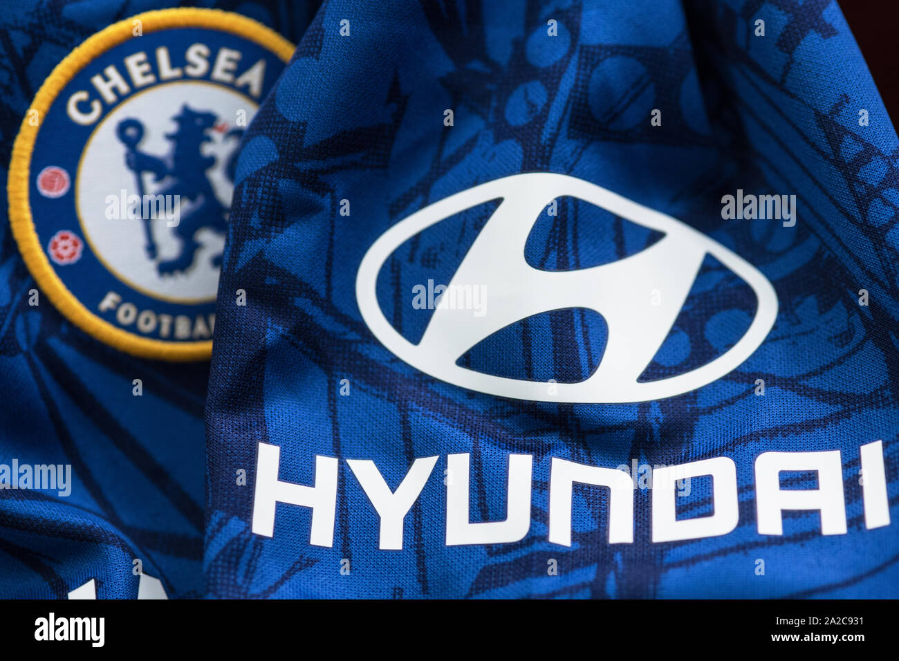 Close up du Chelsea FC 2019-2020 Jersey x Nike. Banque D'Images