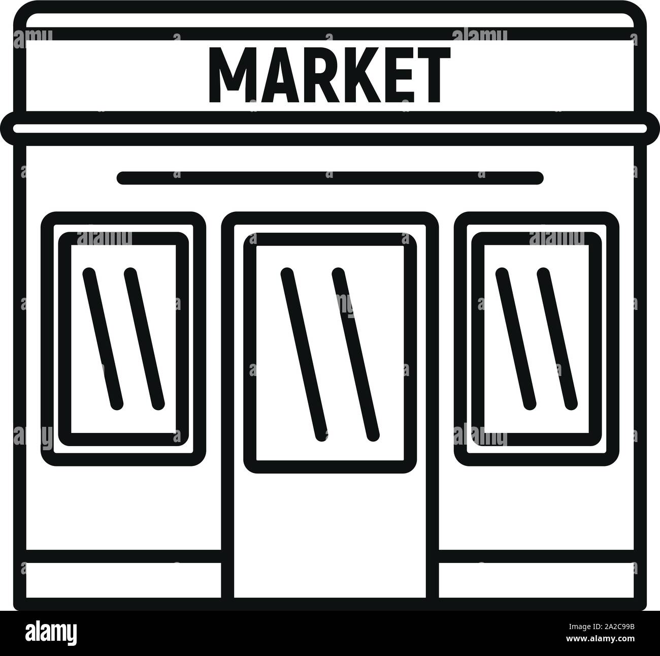 L'icône de la rue du marché. Contours de la rue du marché pour la conception web icône vecteur isolé sur fond blanc Illustration de Vecteur