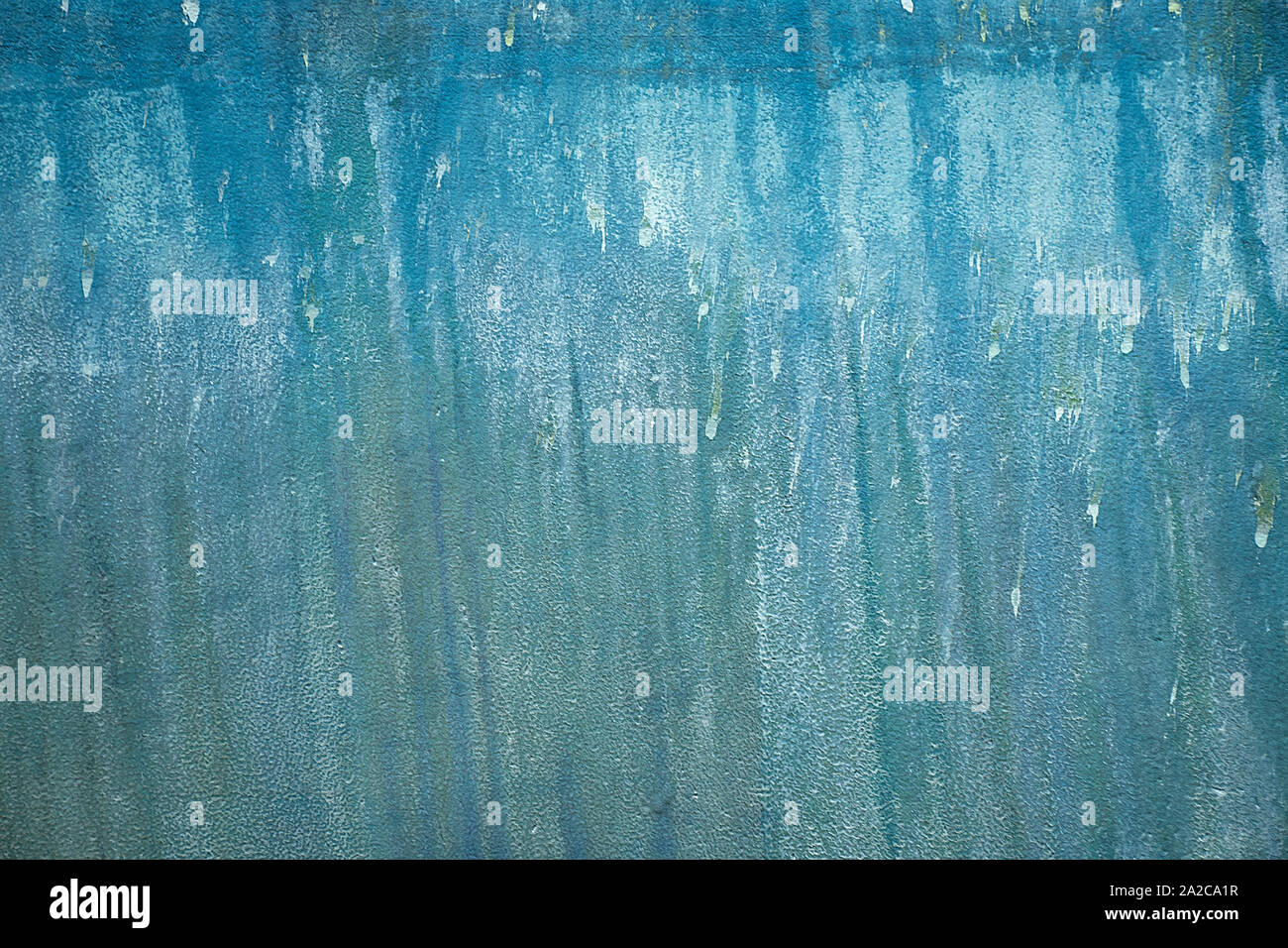 Résumé avec traces de peinture turquoise motif goutte blanche Banque D'Images