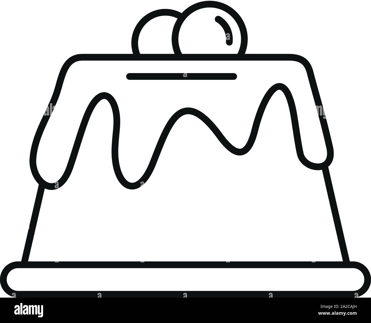 Icône gâteau crémeux. Gâteau crème contour icône vecteur pour la conception web isolé sur fond blanc Illustration de Vecteur