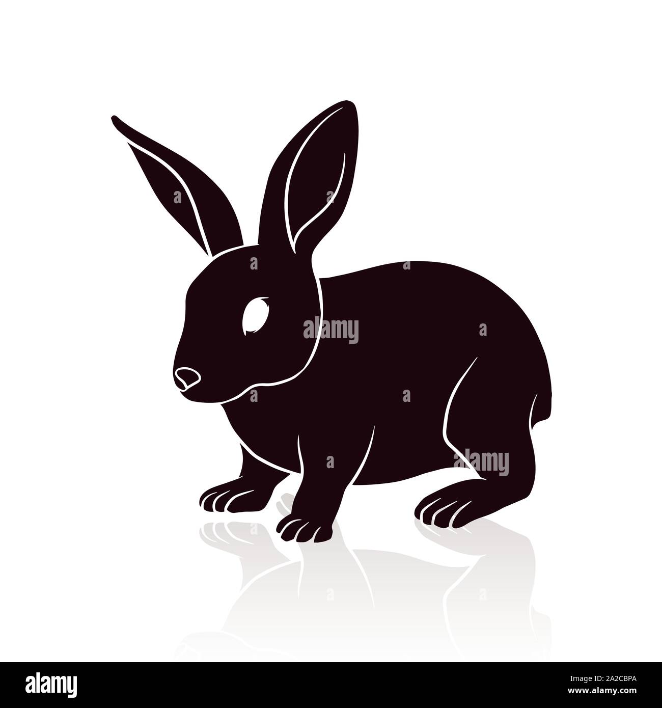 Vector illustration silhouette de lapin isolé sur fond blanc Illustration de Vecteur