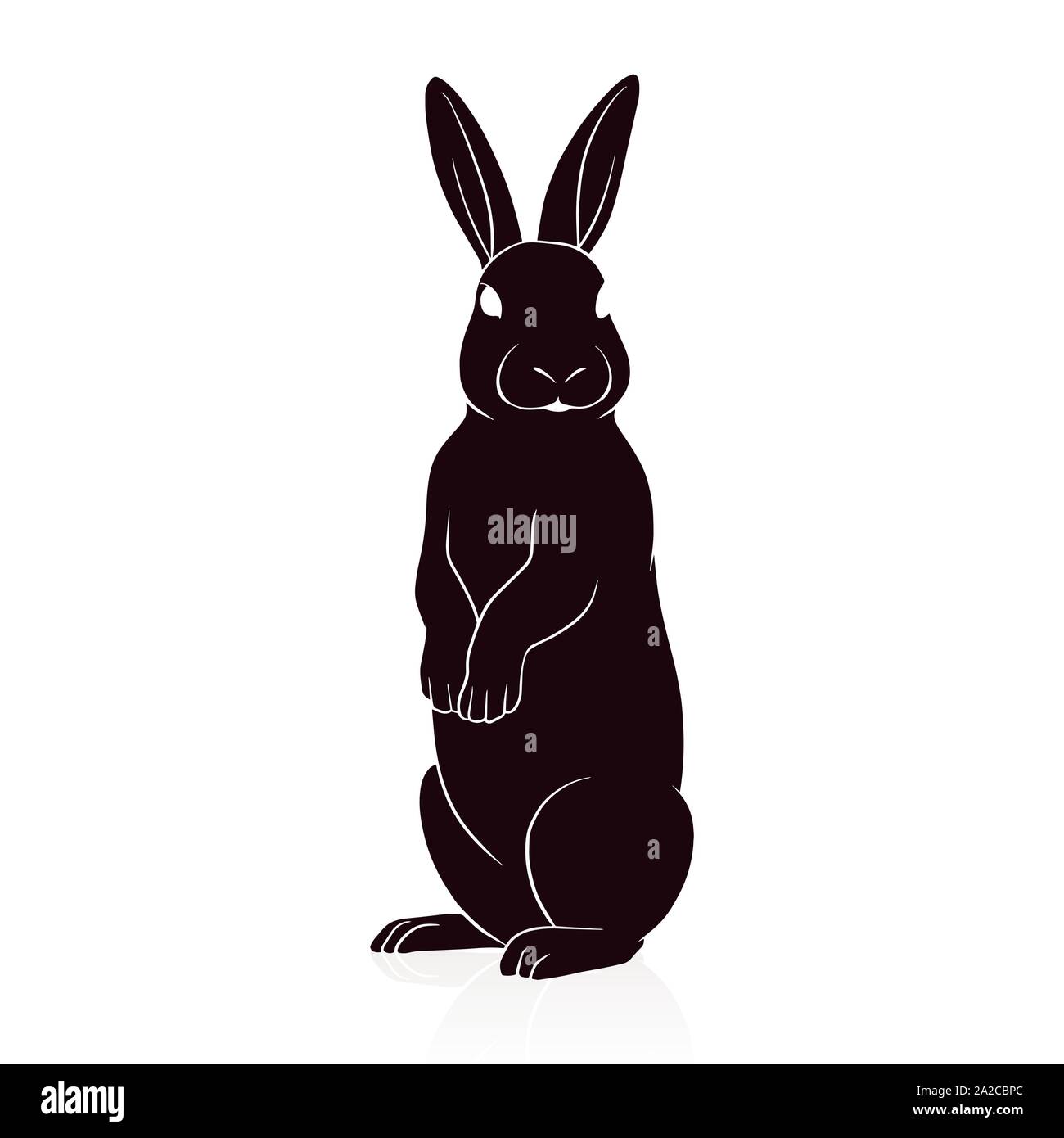Vector illustration silhouette de lapin isolé sur fond blanc Illustration de Vecteur