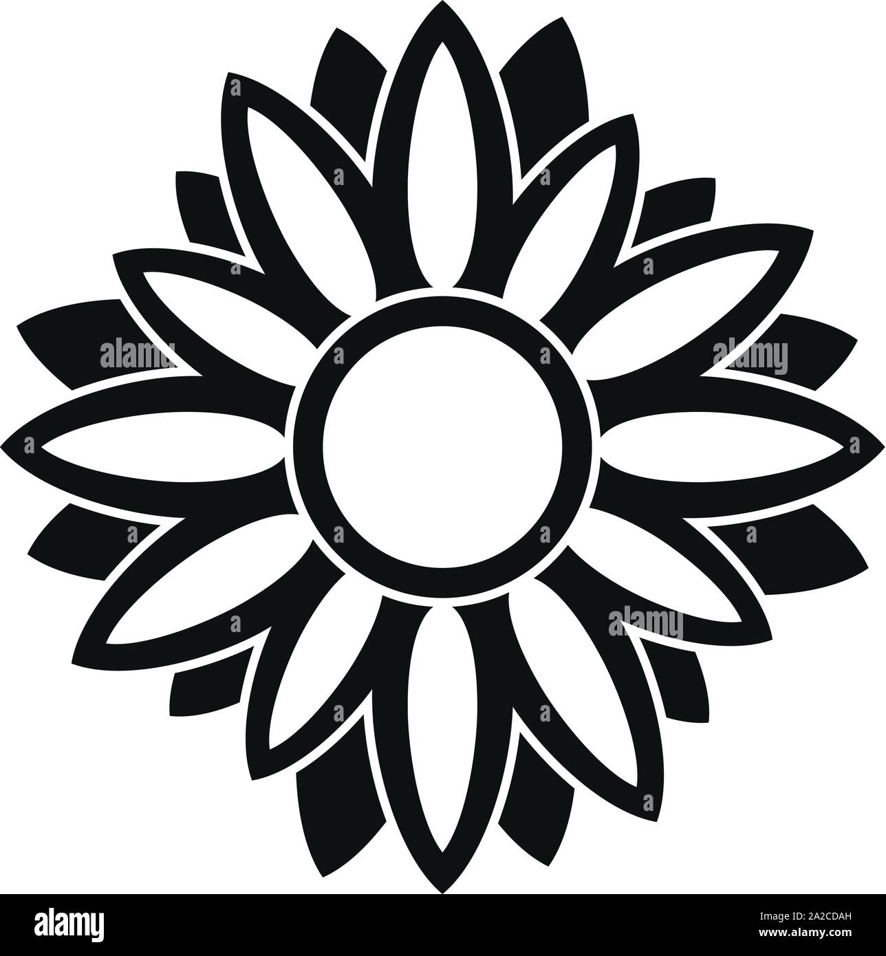 Tournesol décor icône. Décor simple illustration de l'icône vecteur de tournesol pour la conception web isolé sur fond blanc Illustration de Vecteur