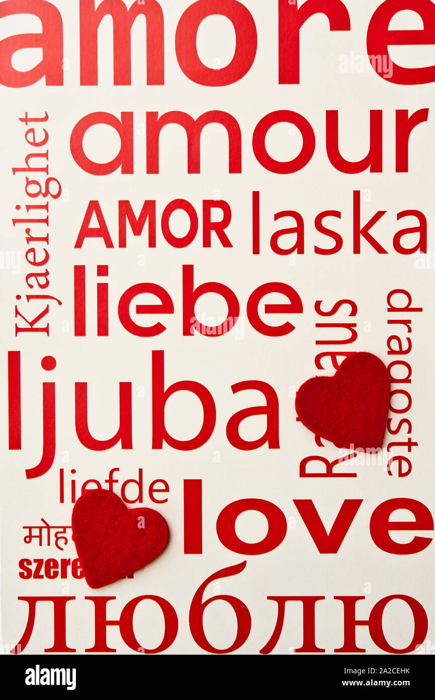 L Amour Dans Toutes Les Langues Banque D Image Et Photos Alamy