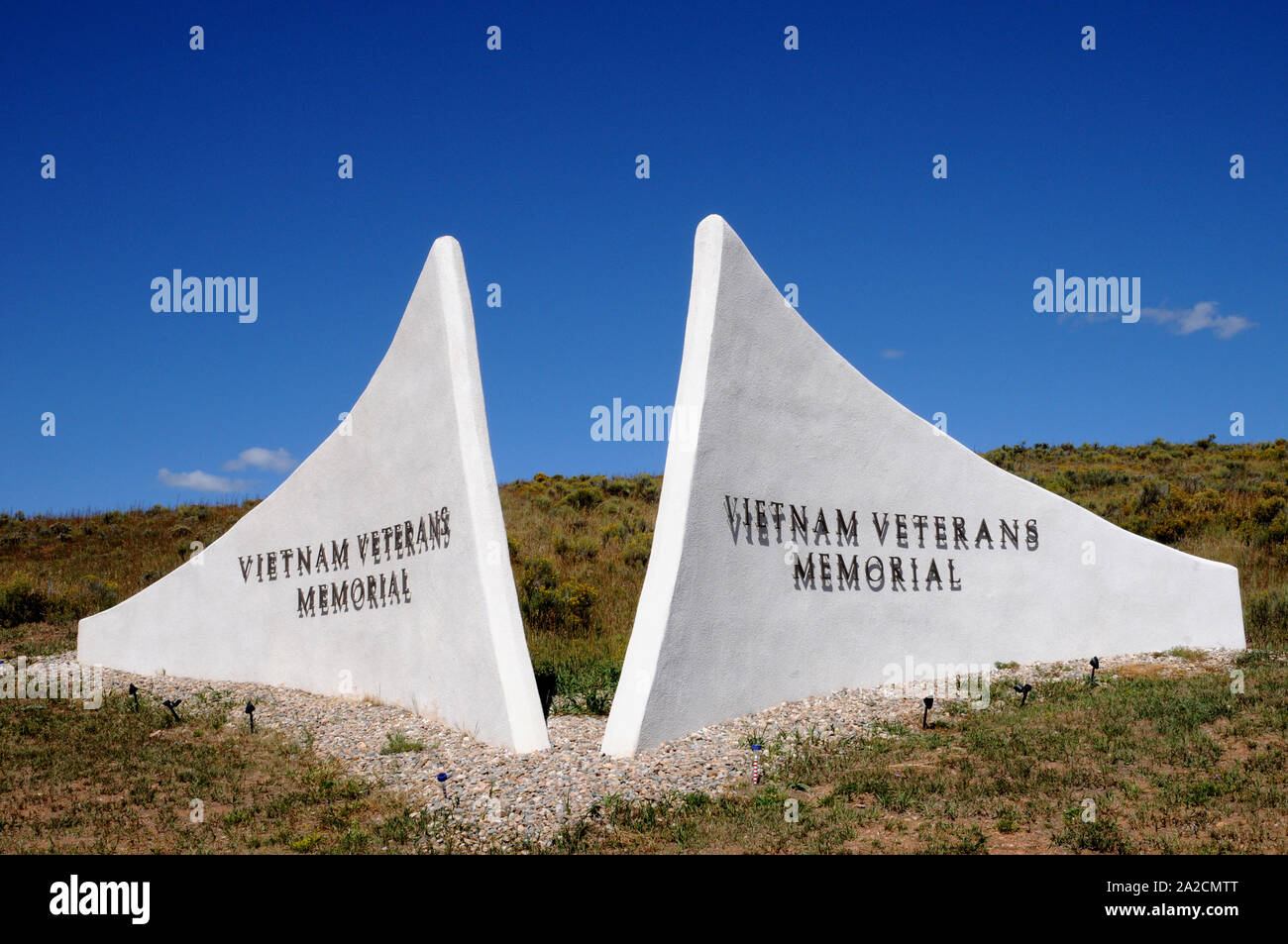 Vietnam Veterans Memorial State Park, près de Angel Fire, New Mexico, USA. Il a été construit par Victor 'Doc' Westphall en mémoire de son fils. Banque D'Images