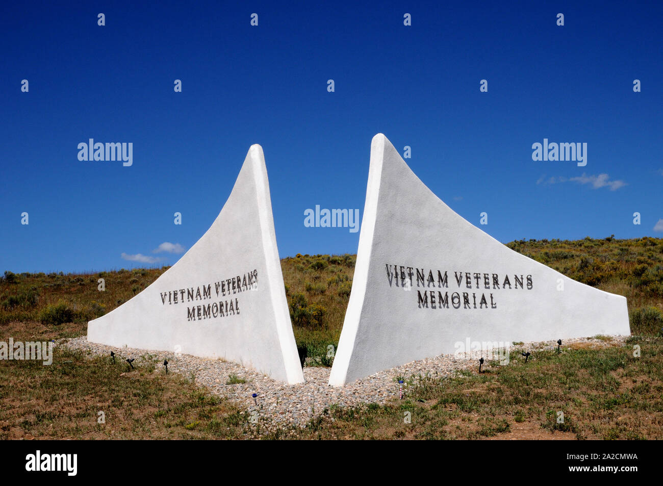 Vietnam Veterans Memorial State Park, près de Angel Fire, New Mexico, USA. Il a été construit par Victor 'Doc' Westphall en mémoire de son fils. Banque D'Images