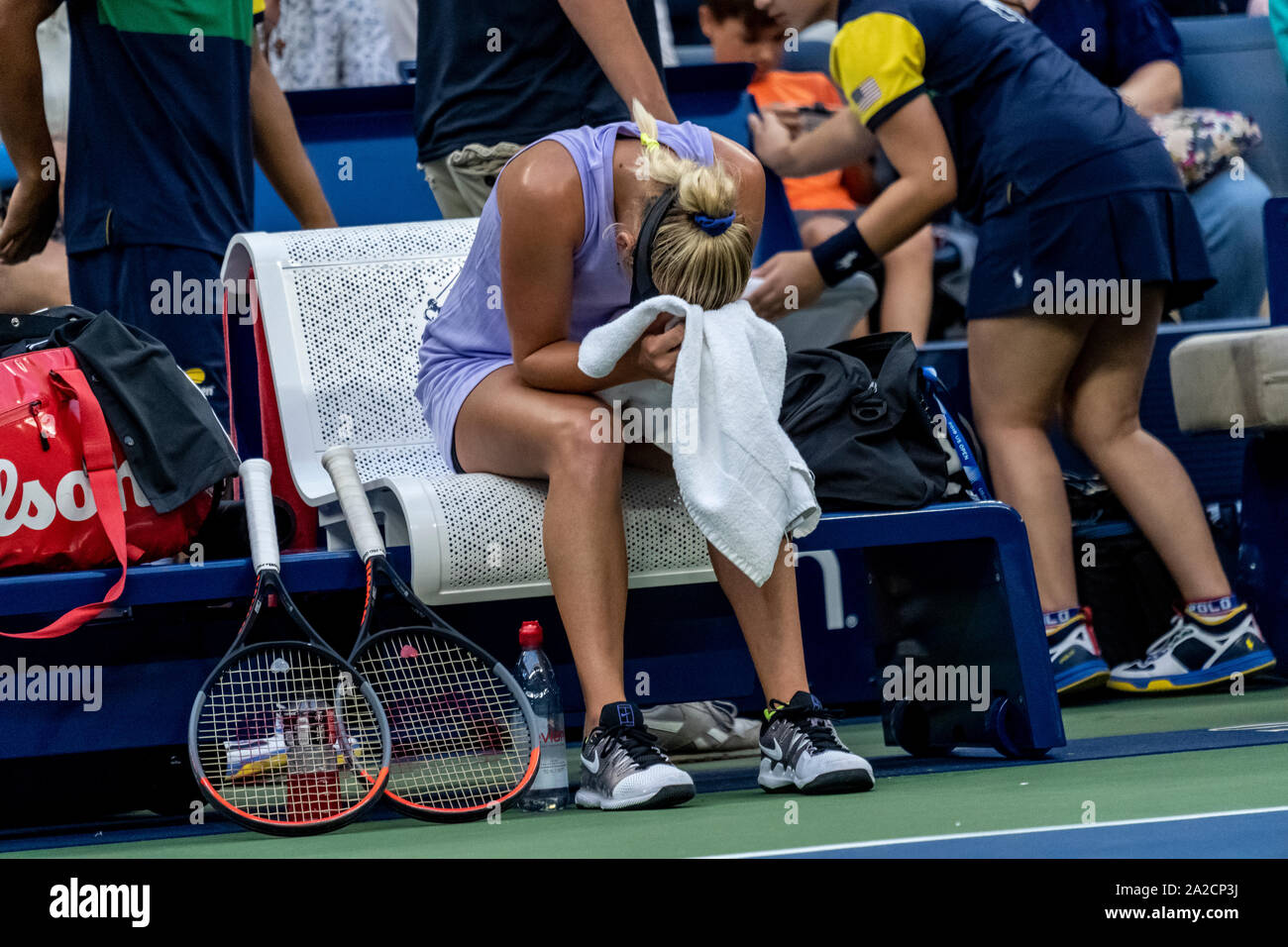 Anastasia Potapova de Russie en compétition dans le premier tour de l'US Open de Tennis 2019 Banque D'Images