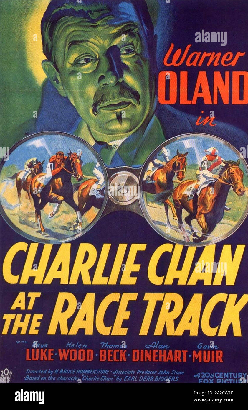CHARLIE CHAN, À LA PISTE DE COURSE 1936 20th Century Fox Film avec Warner Oland Banque D'Images