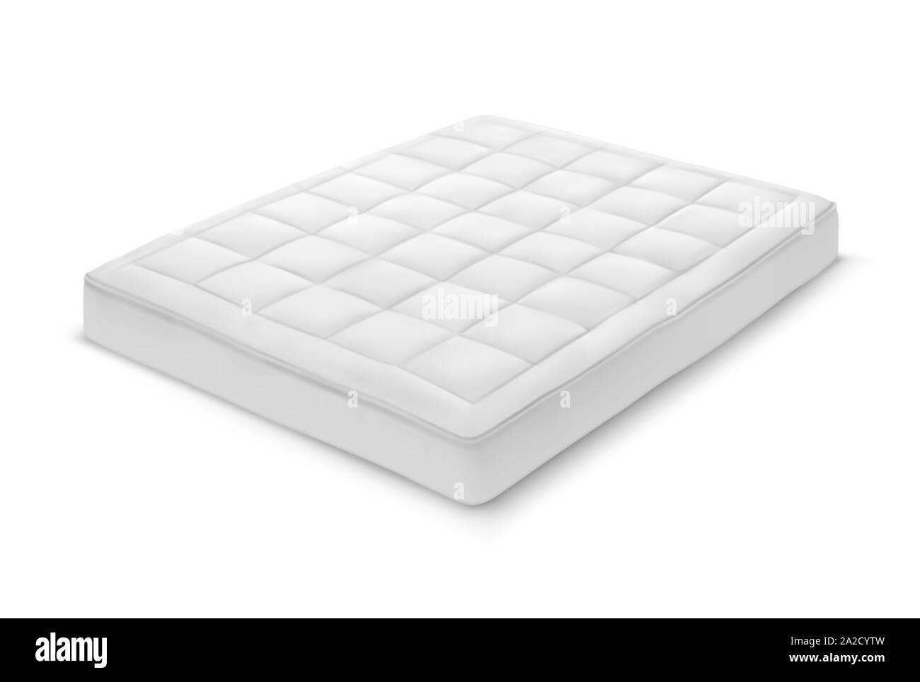 Matelas blanc réaliste avec l'ombre. Chambres Illustration de Vecteur