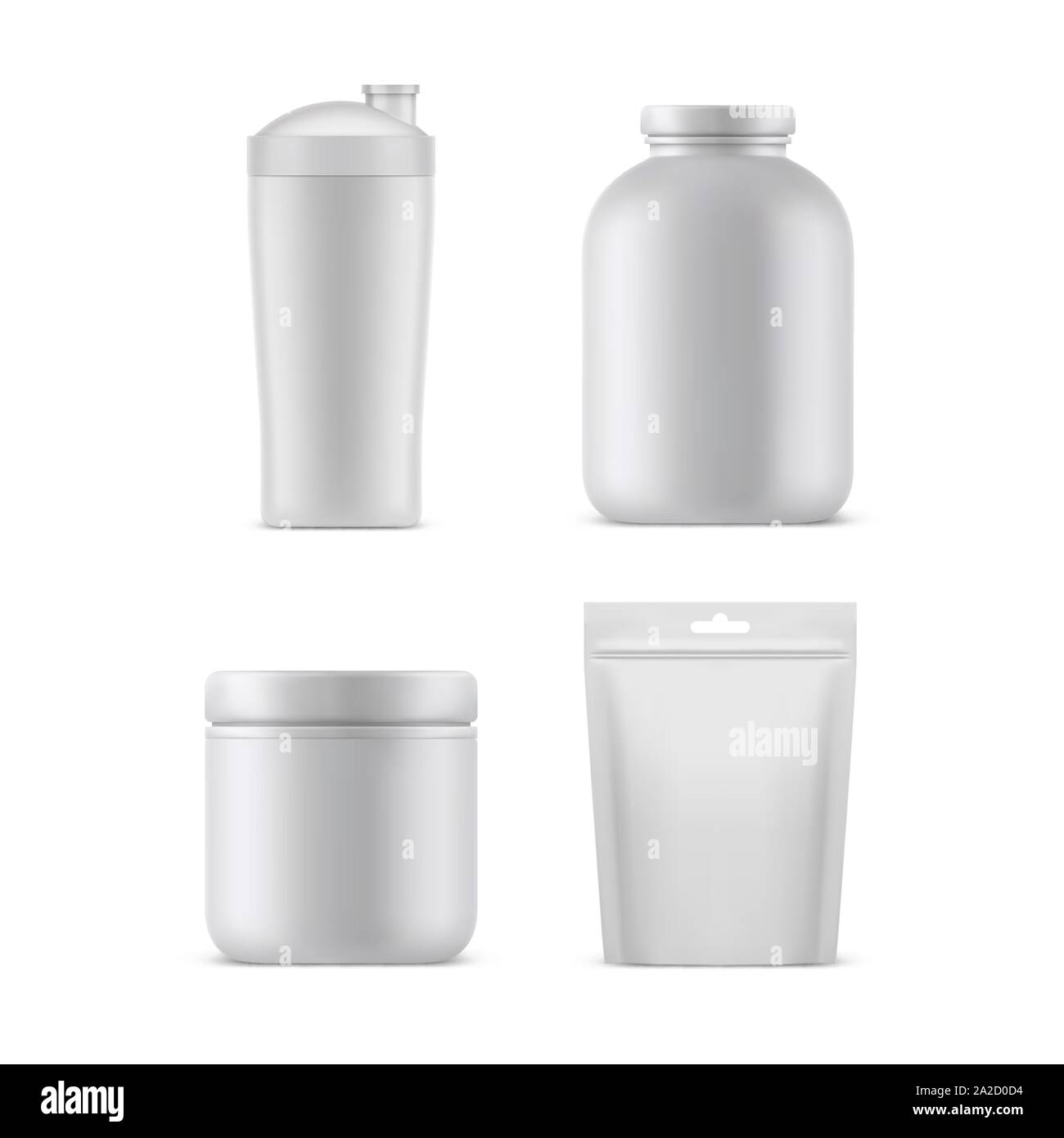 Sport Nutrition forfaits blanc 3D, maquettes en blanc Illustration de Vecteur