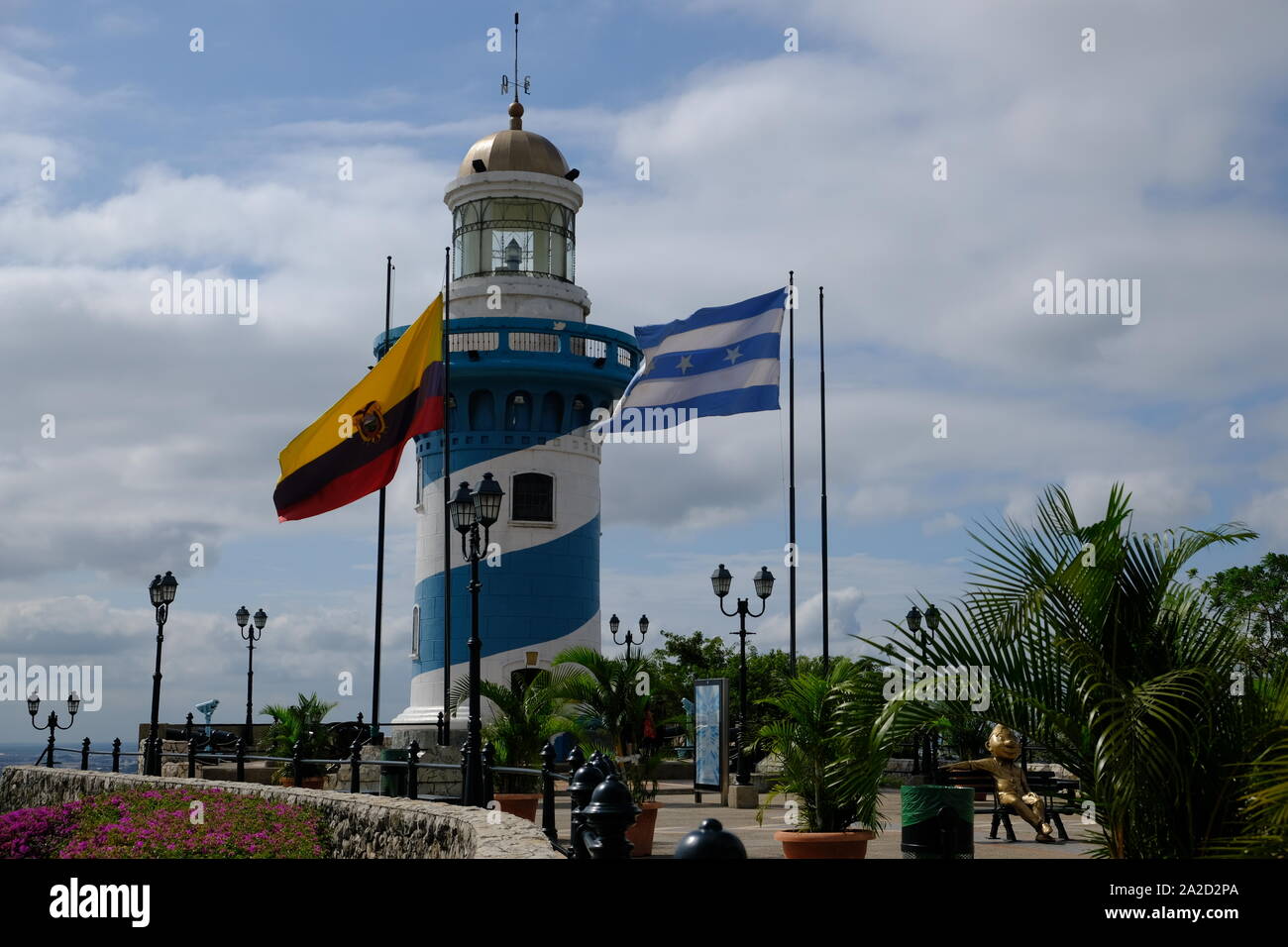 Equateur Guayaquil phare de Santa Clara vue panoramique Banque D'Images