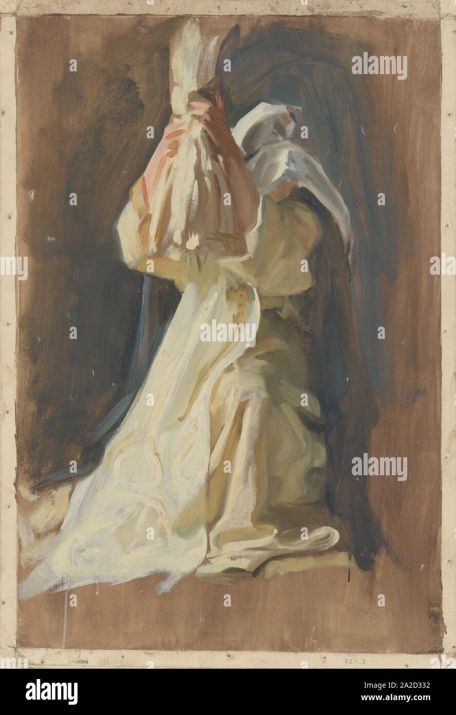 Edwin Austin Abbey - figure l'étude d'une nonne, pour la petite enfance de Galahad, dans la recherche et l'obtention du Saint Graal, B Banque D'Images