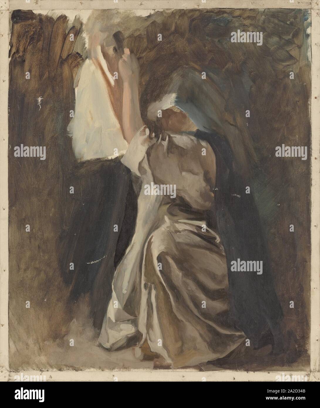 Edwin Austin Abbey - figure l'étude d'une nonne, pour la petite enfance de Galahad, dans la recherche et l'obtention du Saint Graal, B Banque D'Images